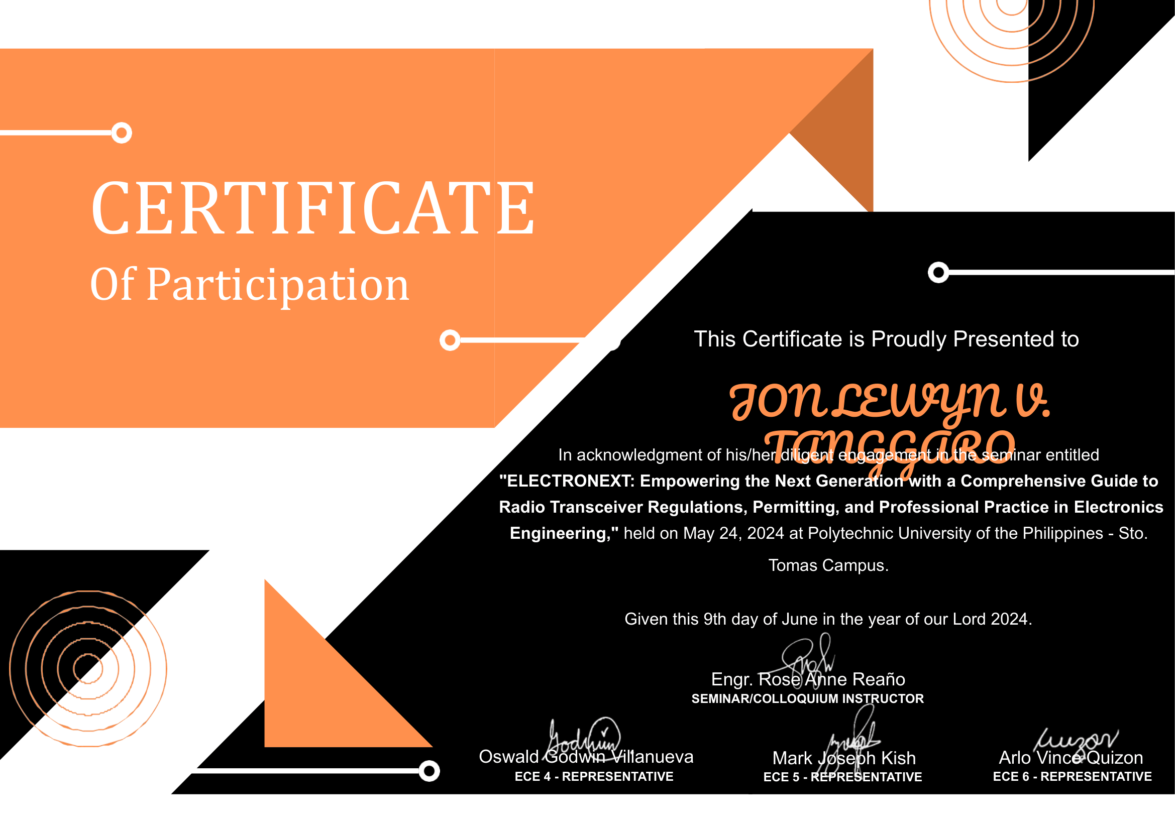 Electronext Certificate